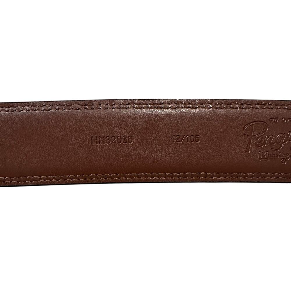 Penguin Munsingwear Men's Belt 50 Black Leather Adjustable Belt Buckle - Picture 6 of 6